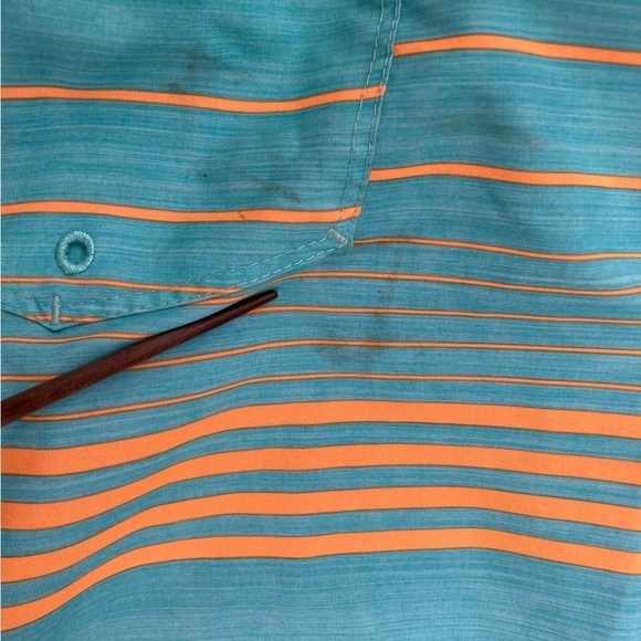 Men's Hurley Turquoise Phantom Board Shorts 38  Poly Logo Surf Beach Sun STAINED - Picture 8 of 15